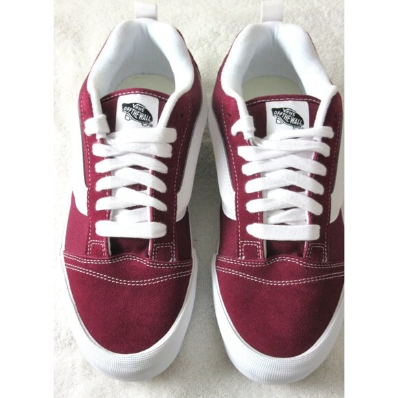 Vans Men\'s Knu Skool Color Theory Rhododendron Red White Skate Shoes size 10 NIB